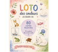 Loto des couleurs: Jeu éducatif 3 en 1 dès 2 ans - Loto des couleurs, loto des catégories et memory - 80 cartes illustrées