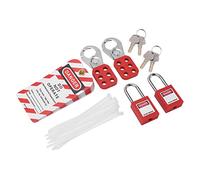 Loto Safety Lockout Tagout Kit with Padlocks, Hasps, Keys and Bag, Durable Nylon Material, Writable Tags for Electrical Prevention