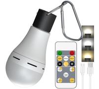 LOTOFIT USB Rechargeable LED Light Bulb, 3CCT 3000K-6000K, 10 Level Brightness, Portable Rechargeable Battery Light Bulbs for Home Emergency Camping Hiking