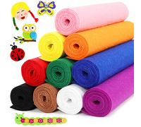 LOTOFUN 10Pcs Stiff Felt Fabric: 20x90cm Assorted Classic Colors Series Non-Woven 1mm Thick for DIY Halloween Christmas Gifts