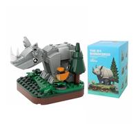 LOTOLO Mini Animals Building Blocks Set,Cute Land animal themed Collection Construction Building Bricks Toy,Home Decors (Rhino)