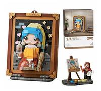 LOTOLO Mini Building Blocks Cute 3D Painting Model Set,Creative Simulation Particle Stereograph Collection Construction Building Bricks Toy,Home Decor (Girl with pearl earrings)