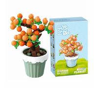 LOTOLO Mini Flower Succulent Bonsai Building Block Set,Simulation Pot Plant Artificial Particle Flower Botanical Collection Construction Building Bricks Toy,Home Decors (Pyracantha)