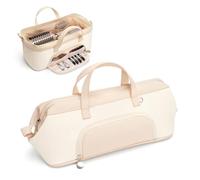 Lotour Hair Tools Travel Case Bag for Shark HD430 Flex Style/Dyson Hair Dryer/Dyson Airwrap, Portable Travel Storage Organizer for Hair Attachments (White)