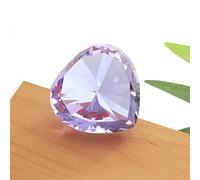 LOTOWELZON 1pc 60mm/2.36in Heart Shape Crystal Diamond Glass Gems Paperweight for Home Office Decor Valentine's Day Gift Wedding (Purple)