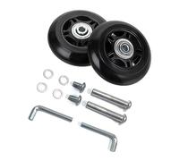 LOTOWELZON 2 Wheels Sets Luggage Suitcase Replacement 75mm/2.95in Inline Skate Wheels w/ 8mm ABEC 608zz Rubber Swivel Caster Bearings Repair Kits (75 * 24mm/2.95" x 0.94")
