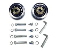 LOTOWELZON 2pcs Luggage Suitcase Replacement Wheels, 50mm Inline Outdoor Roller Skate Wheels with 8mm(0.31") Bearings 35mm 40mm Axles Wrenches Repair Set (OD50xTHK18mm/1.97"x0.7", Black&Clear)