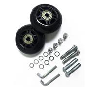 LOTOWELZON 2pcs Luggage Suitcase Replacement Wheels, 75mm Inline Outdoor Roller Skate Wheels with 8mm(0.31") Bearings 35mm 40mm Axles Wrenches Repair Set (OD75xTHK24mm/2.95"x0.94")