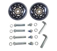 LOTOWELZON Black Clear 60 mm Replacement Wheels for Suitcase, Rubber & Steel Material, 2.36" x 0.7" Size, 8 mm Bearing, 2 x Wheels, 2 x Axles, 4 x Screws, 8 x Washers, 2 x Wrenches