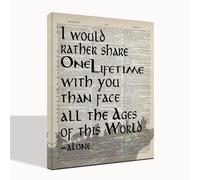 LOTR Gifts, Framed LOTR Poster, Gift for LOTR Decor, I Would Rather Share One Lifetime - Arwen, LOTR Merch, LOTR Birthday Decor, Lord of the Rings Poster, LOTR Canvas Wall Art Decor 6x8 inch