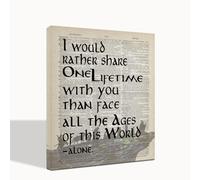 LOTR Merch: I Would Rather Share One Lifetime - Arwen, Framed Lord of the Rings Poster - Canvas Wall Art Decor, 10x12 inch