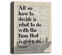 LOTR Poster, Gift for LOTR Decor, LOTR Gifts, All We Have to Decide is What to Do With The Time That is Given Us - Gandalf, Inspirational Wall Art, LOTR Canvas Prints Poster Wall Decor 12x15