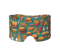 Lots of Cartoon Burger Fries Unisex Side Sleeping Headband, Sleeping Eye Mask and Ear Muffs, (26.8 * 4.3 inches), Indoor and Outdoor Travel Yoga Adjustable Comfort Eye and Ear Muffs,