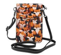 lots of cartoon little foxes Multi Pocket Lightweight Shoulder Bag with Magnetic Closure Suitable for Travel and Daily Use