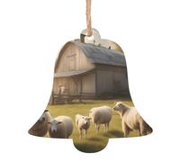 Lots of cute sheep Wooden Bell Shape Ornaments 1 PC Suitable For Hanging On Walls Doors And Windows