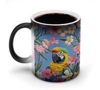 Lots of Flowers And Birds Morphing Mug Personalized Ceramic Magic Mug Heat Sensitive Clue Mugs Novelty Coffee Cup Modern Ceramic Cup Custom Funny Mugs for Friends Office Coworker