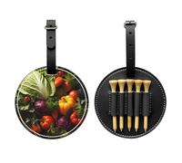 Lots of Fresh Vegetables Black Golf tee Storage Bag - Easy to Carry Around and More efficient in Playing Golf