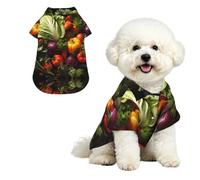 Lots of fresh vegetables Breathable Hawaiian Dog Shirt Summer Button Up Top for Small Medium Dogs M