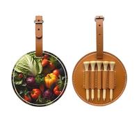 Lots of Fresh Vegetables Brown Golf tee Storage Bag - Easy to Carry Around and More efficient in Playing Golf