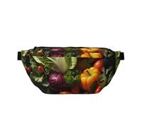 Lots of fresh vegetables Prints Adjustable running waist bag crossbody bag lightweight and comfortable suitable for fitness jogging travel