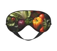 Lots of Fresh Vegetables Prints Double-Sided Eye Mask Adjustable Design Light-Blocking and Breathable Suitable for Rest and Travel.