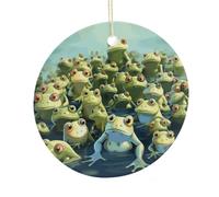 Lots of Frogs Ceramic Ornament Hanging Decor