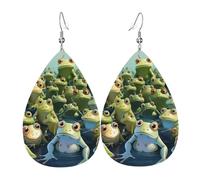 lots of frogs Earrings for Women Teardrop Dangle Earrings Boho Lightweight Unique Leather Earrings Fashion Pendant for Birthday Gift Fashion Jewelry