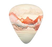 Lots of peaks. Printed guitar picks - three thicknesses: thin, medium and thick, suitable for electric guitar, bass and ukulele.