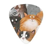 Lots Of Small-Eyed Cats Acoustic GuitarGuitar Picks 12 Pcs, Thin Guitar Plectrums Students 0.46 0.96 0.71 Mm