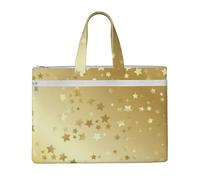 Lots Of Stars Gold Seamless,Canvas Document Bag Zipper File Tote Bag Handbag Briefcase for School Office