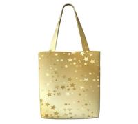 Lots Of Stars Gold Seamless,Reusable Grocery Bags Shopping Tote Bags Large Capacity Canvas Shoulder bag