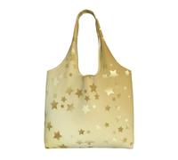 Lots Of Stars Gold Seamless,Reusable Tote Bags Grocery Bags Large Capacity Canvas Shopping Shoulder bag