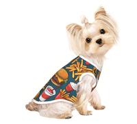 Lots of tasty food Pet Breathable Sleeveless T-shirt M for Small Dogs and Cats, Soft, Comfortable, Stylish
