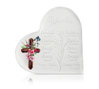 Lotsdonxia 1 Pc Heart-Shaped Acrylic Plaque, Christian Gift with Bible Verse and Prayer for Women's Home or Office Decor