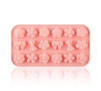 Lotsdonxia 1 Pc Silicone Baking Mold, Flower Candy Bow Shape DIY Tool for Shaping Chocolate, Wax Bottle Candy and Fudge Shapes Decorative Desserts(Flowers)