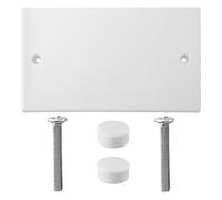 Lotsdonxia 1 Pcs Blanking Plate Cover - White Painted Electrical Receptacle Panel, Dustproof Safety Switch Panel for Unused Backboxes with Screws (Double Socket)