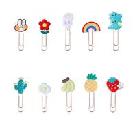 Lotsdonxia 10 Pcs Cute Colourful Paper Clips, Metal & Silicone Bookmark Clips for Students, Teachers & Office Stationery, Novelty Desk Accessories