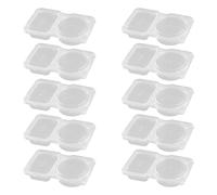 Lotsdonxia 10 Pcs Reusable Snack Pots, Double-Compartment Leak-Proof Containers, Dishwasher-Safe Lunchbox Accessoriesfor Crisps, Dips and Meal Prep