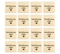 Lotsdonxia 100 Pcs Handmade Pattern Labels,Clothing Size Labels,Personalized Fabric Labels, Patterns Embroidered Label for Fabric Sewing, Decorating and Marking