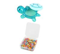 Lotsdonxia 100 Pcs Mini Luminous Resin Turtles (1.1cm) with 1 Giant Turtle Storage Box (17cm), Glow in The Dark Multicolor for Fairy Garden, Dollhouse & Micro Landscaping Crafts