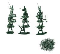 Lotsdonxia 100 Pcs Mini Plastic Soldiers Figures, Traditional Green - 12 Style Poses for DIY War Scene