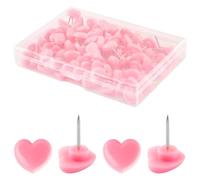 Lotsdonxia 100PCS Creative Heart Colorful Pins Corkboard I-beam Fixing Nails Suitable for Fixing and Placing Photo Walls, Maps, Notes, Etc