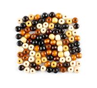 Lotsdonxia 100Pcs Natural Wood Beads with Large Holes, Lightweight Smooth Finish Braid Bead, 5 Colour Mixed Barrel Spacers Beads for DIY Jewelry, Hair Braiding & Crafts(11x12mm)