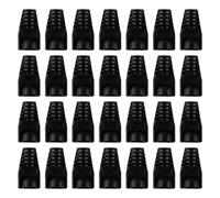 Lotsdonxia 100PCS RJ45 Strain Relief Boots, Black Ethernet Cable Connector Covers for Cat7 Cat7A Cat8 Network Cable, 8P8C Plug Protector Caps