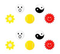 Lotsdonxia 10Pcs Mini Tennis Dampeners, Vibrant Silicone Shock Absorbers with 5 Cute Colour Patterns, Reduce 80% Racket Vibration for Enhanced Control & Comfort