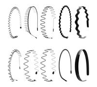 Lotsdonxia 10Pcs Secure Fit Metal Sports Headbands for Men Women, Adjustable Hair Hoops For Gym, Daily Hairstyling Fashion Accessory Gift