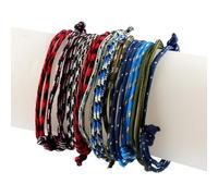 Lotsdonxia 12 Pcs Nautical Braided Rope Bracelets, Adjustable Navy Cord Friendship Bracelets for Men or Boys Teens, Handmade Wave String Bracelet Set for Daily Wear and Gifting