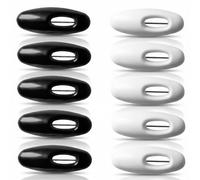 Lotsdonxia 12 Pcs Plastic Hijab Pins, Black and White - Oval Shape for Scarf, Shawl & Craft Fixation