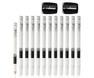 Lotsdonxia 12-Pcs White Eyeliner Pencil Set - Waterproof, Long-Lasting, Multi-Use Eye & Lip Makeup with 2 Sharpeners for Sensitive Skin