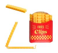 Lotsdonxia 12 Pcs Yellow Plastic Food Bag Clips - Innovative Fries Shape for Freshness & Kitchen Organisation
